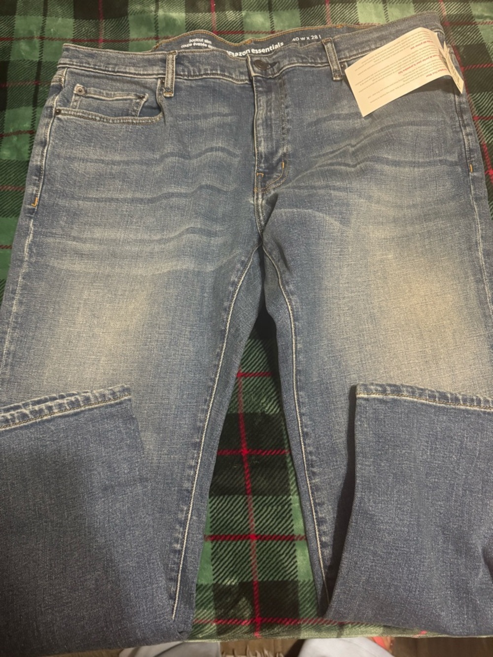 Amazon Essentials Men’s Bootcut Jeans in Washed Blue